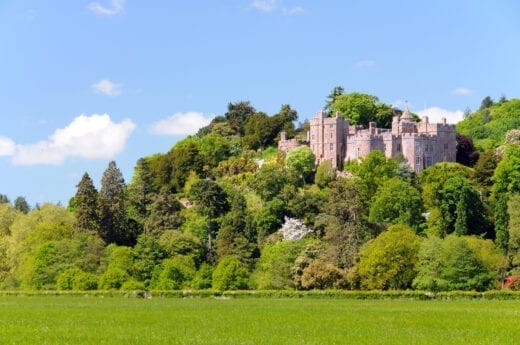 Dunster Castle in Somerset, surrounded by beautiful woodland