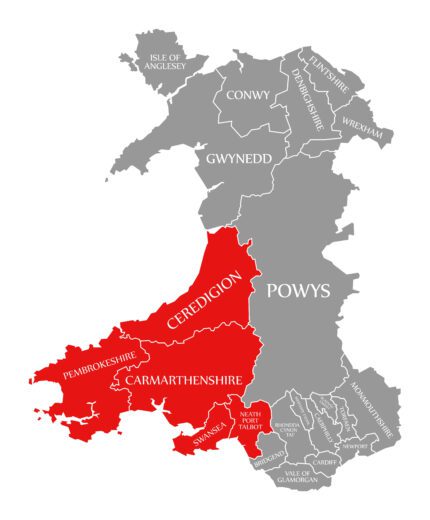 Dog Friendly Days Out in West Wales - map